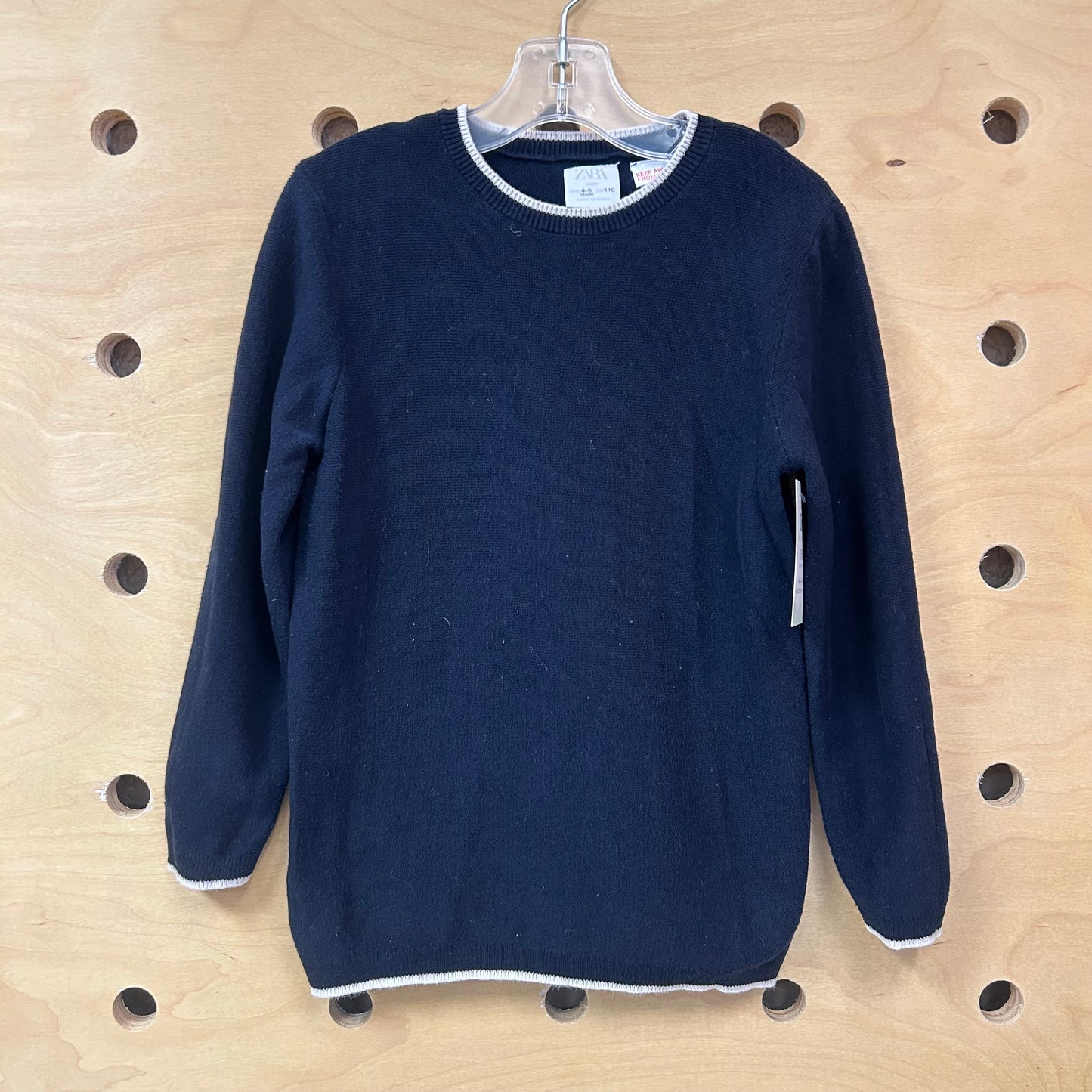 Navy & Cream Trim Sweater