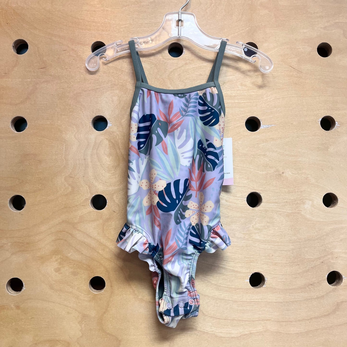 Green/Purple Leaves Swimsuit