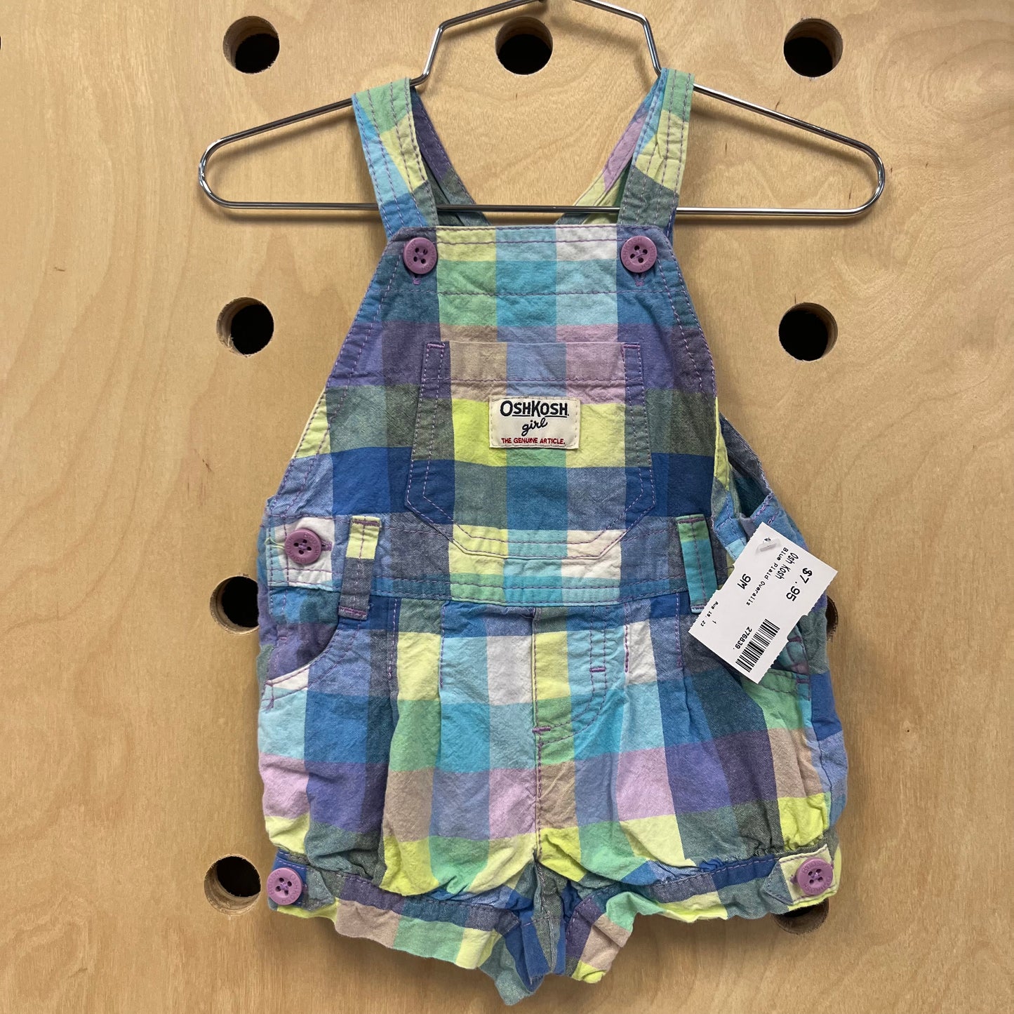Blue Plaid Overalls