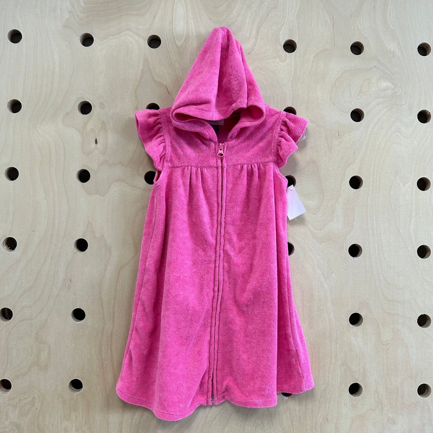 Pink Terry Zip Hoodie Cover Up