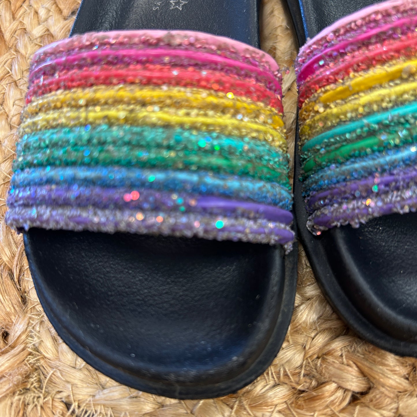 Rainbow Glitter Slides