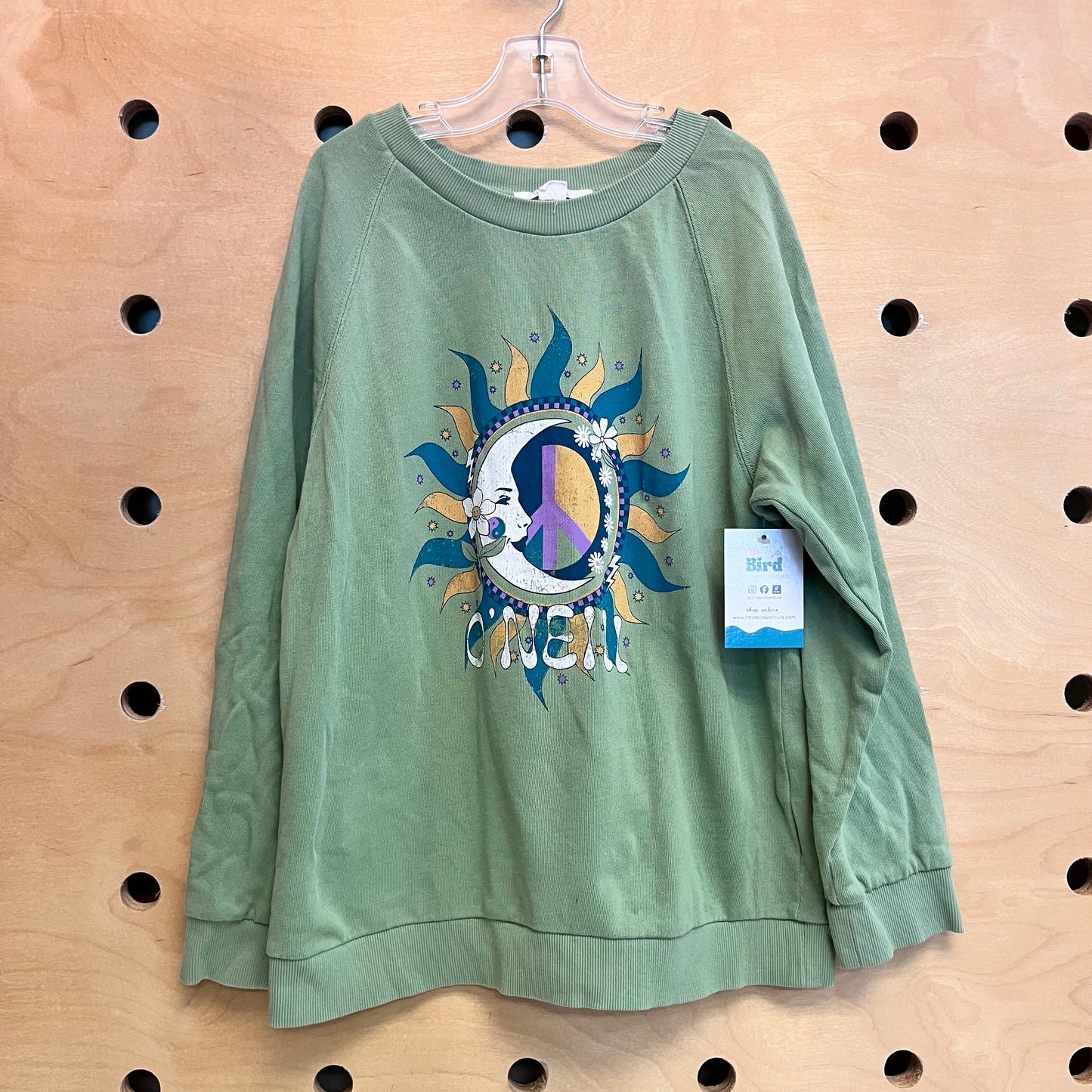 Green Moon Peace Logo Pullover