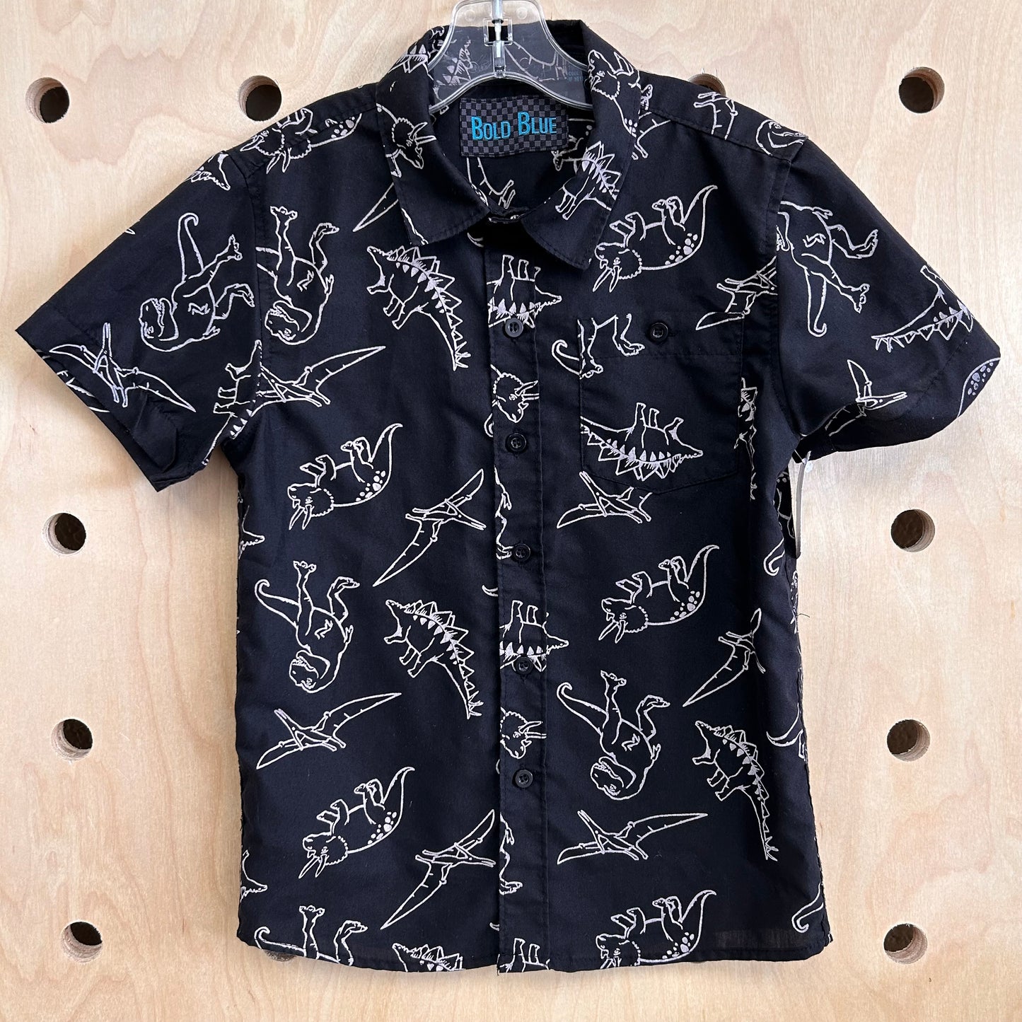 Black Dino Button Up Shirt