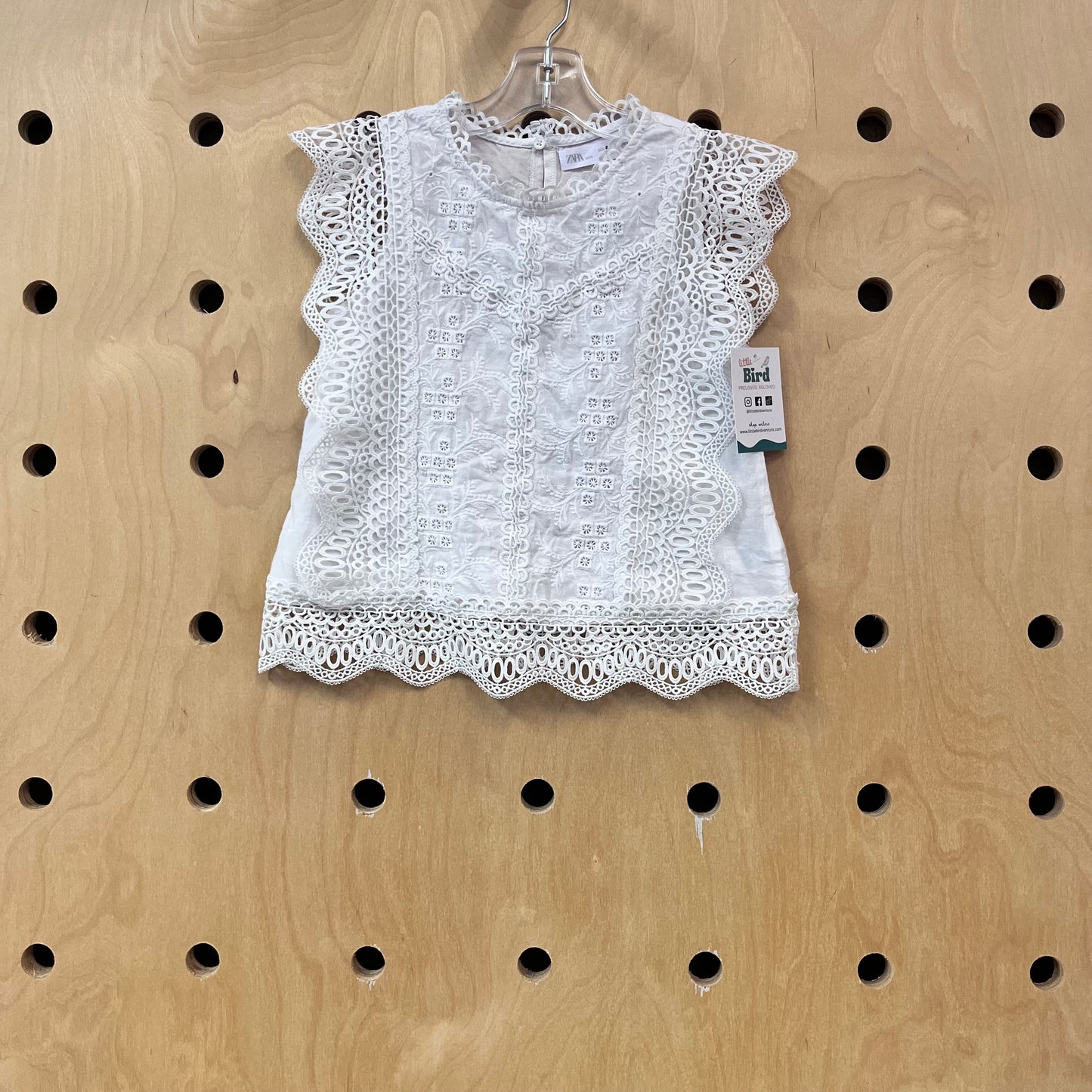 White Lace Overlay Top
