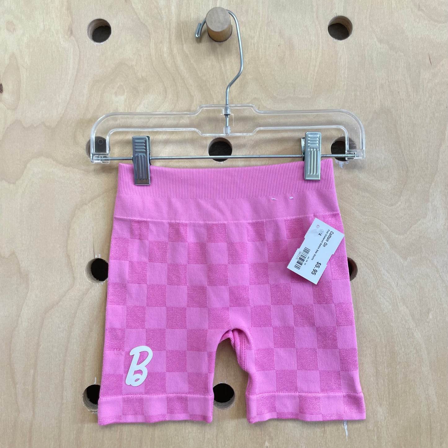 Pink Checkered Barbie Bike Shorts