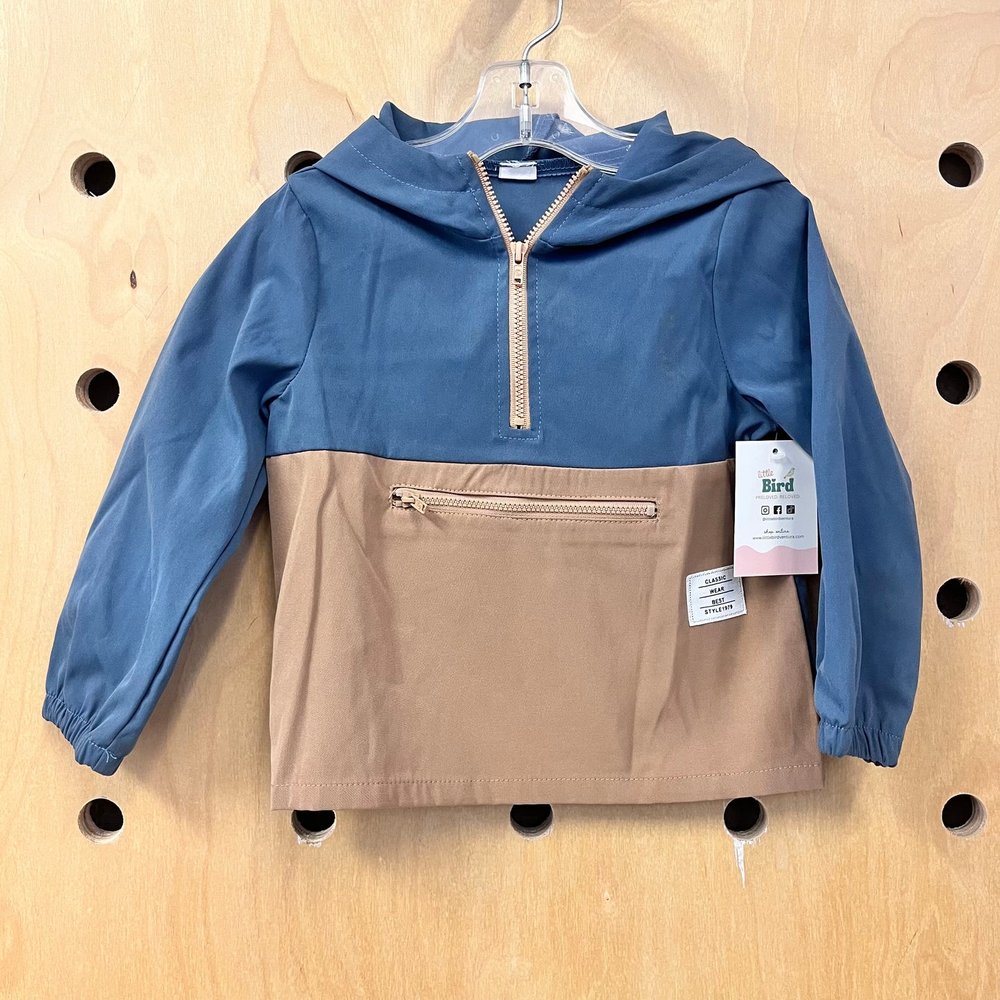 Grey/Brown Half Zip Hoodie