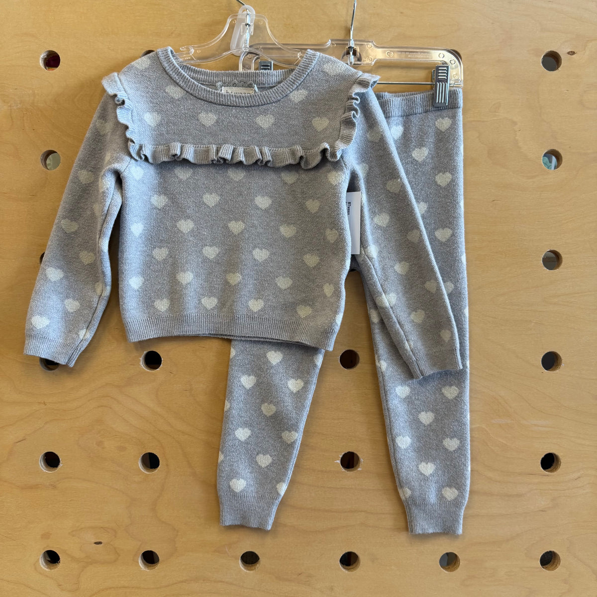 Grey Hearts Soft Knit Outfit