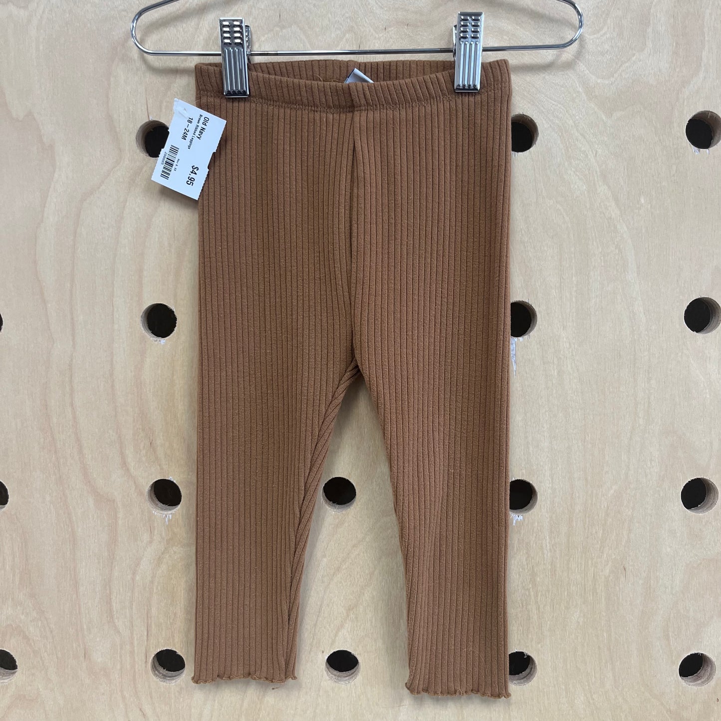 Brown Ribbed Leggings