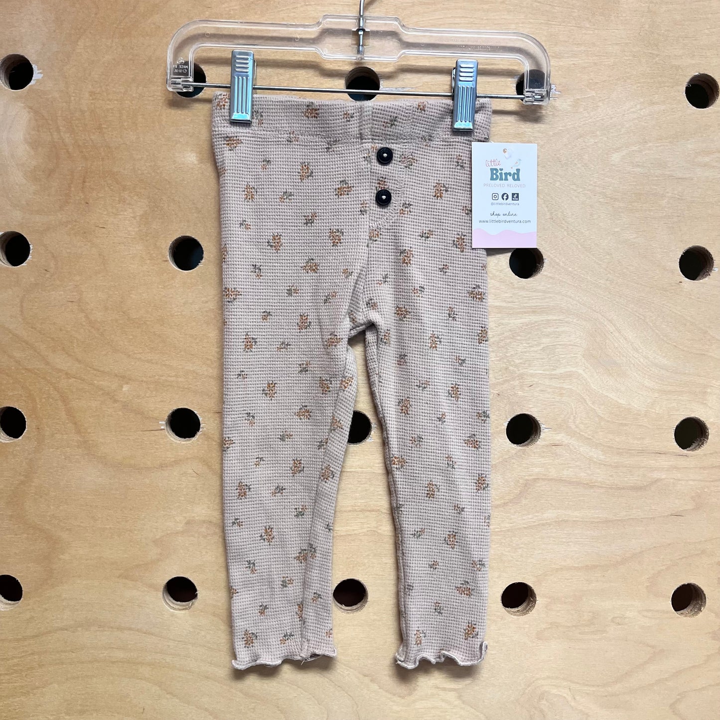 Organic Cream Floral Leggings