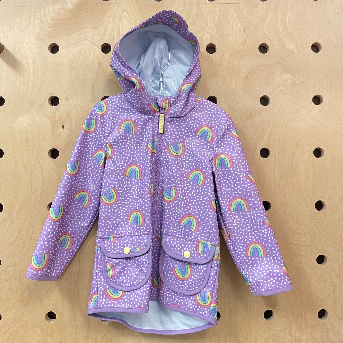 Purple Rainbows Rain Coat