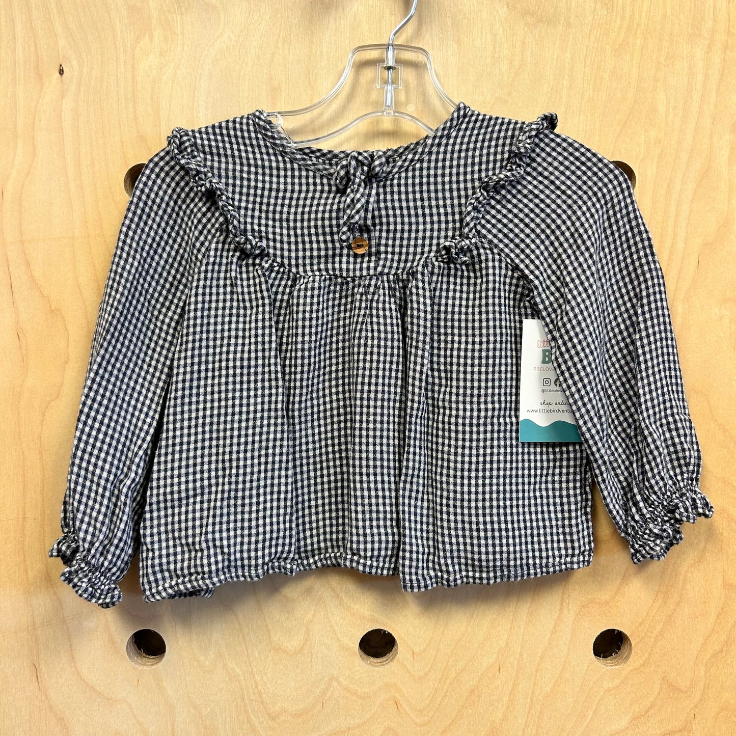 Black/White Gingham LS