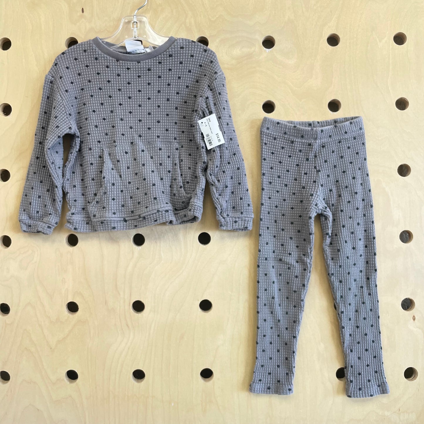 Grey Polka Dots Waffle Outfit