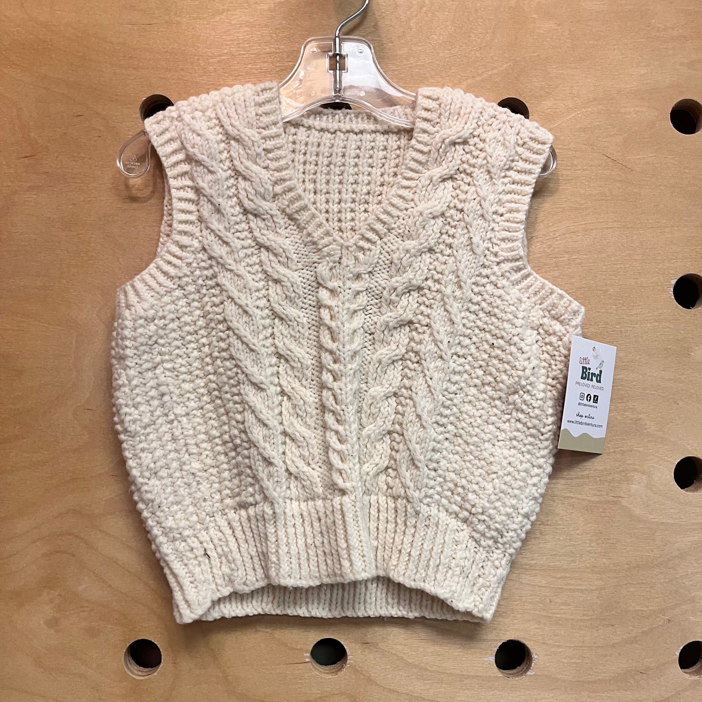 Cream Knit Sweater Vest