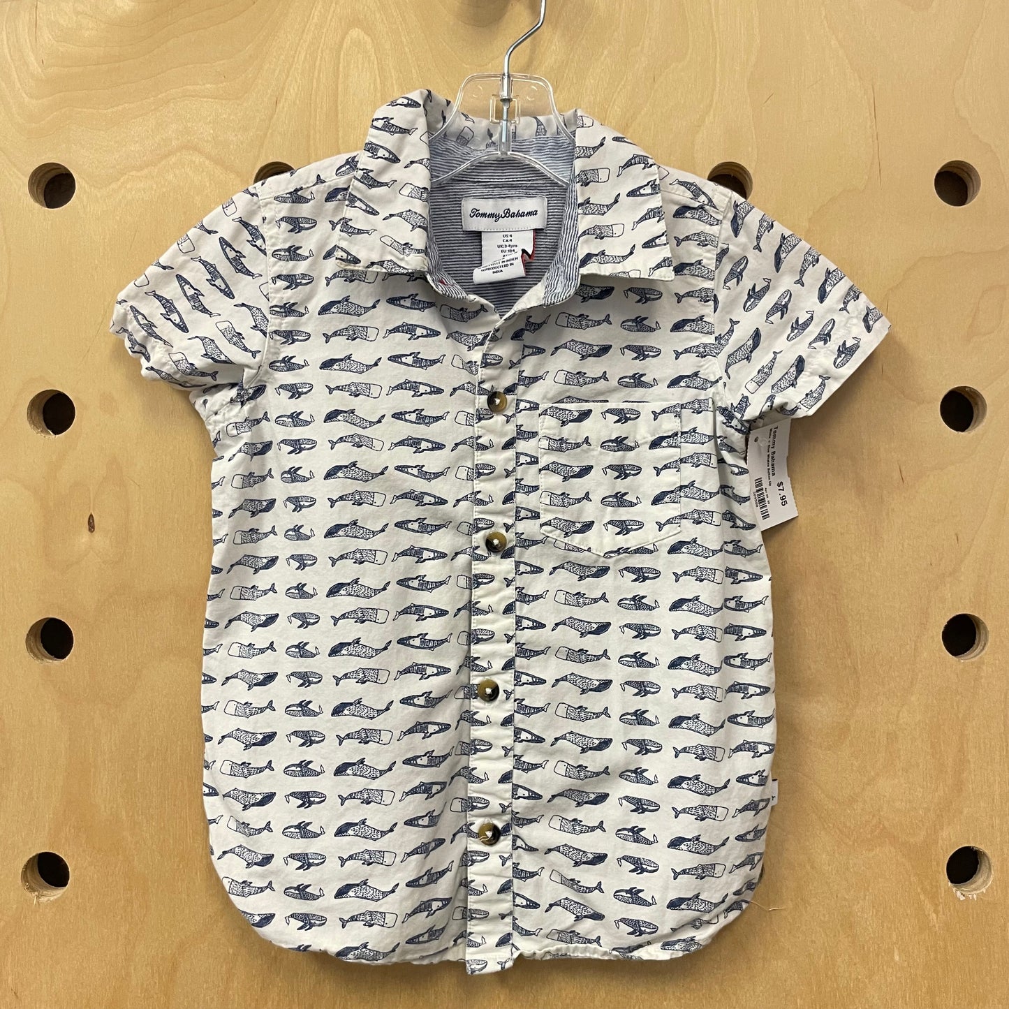 White + Blue Whales Button Up