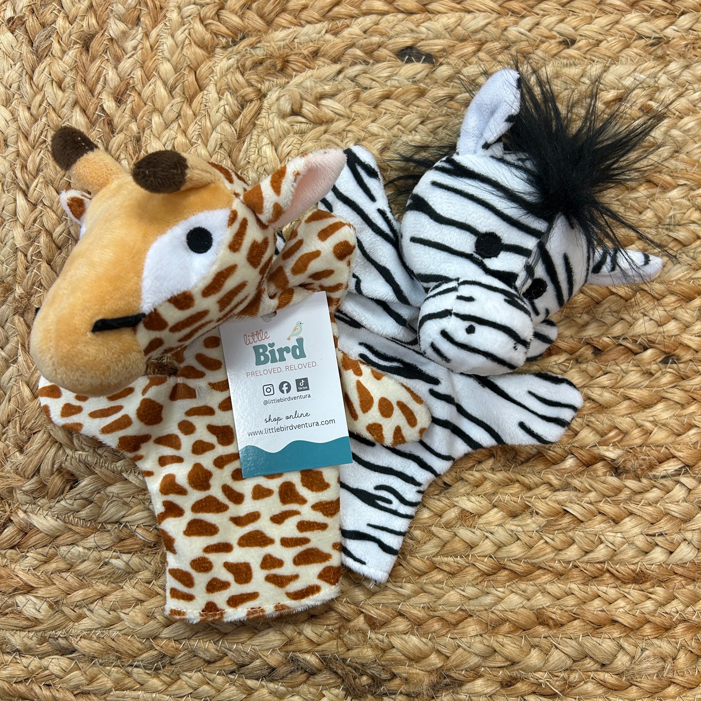 Giraffe & Zebra Hand Puppets