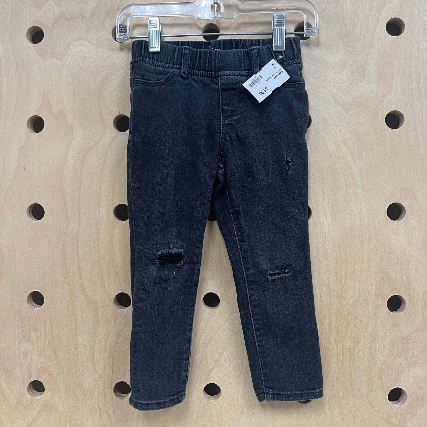 Black Distressed Jeggings