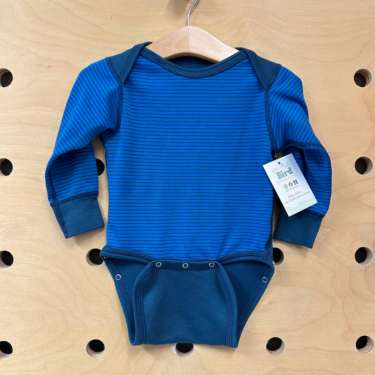 Blue Breathable Striped Bodysuit