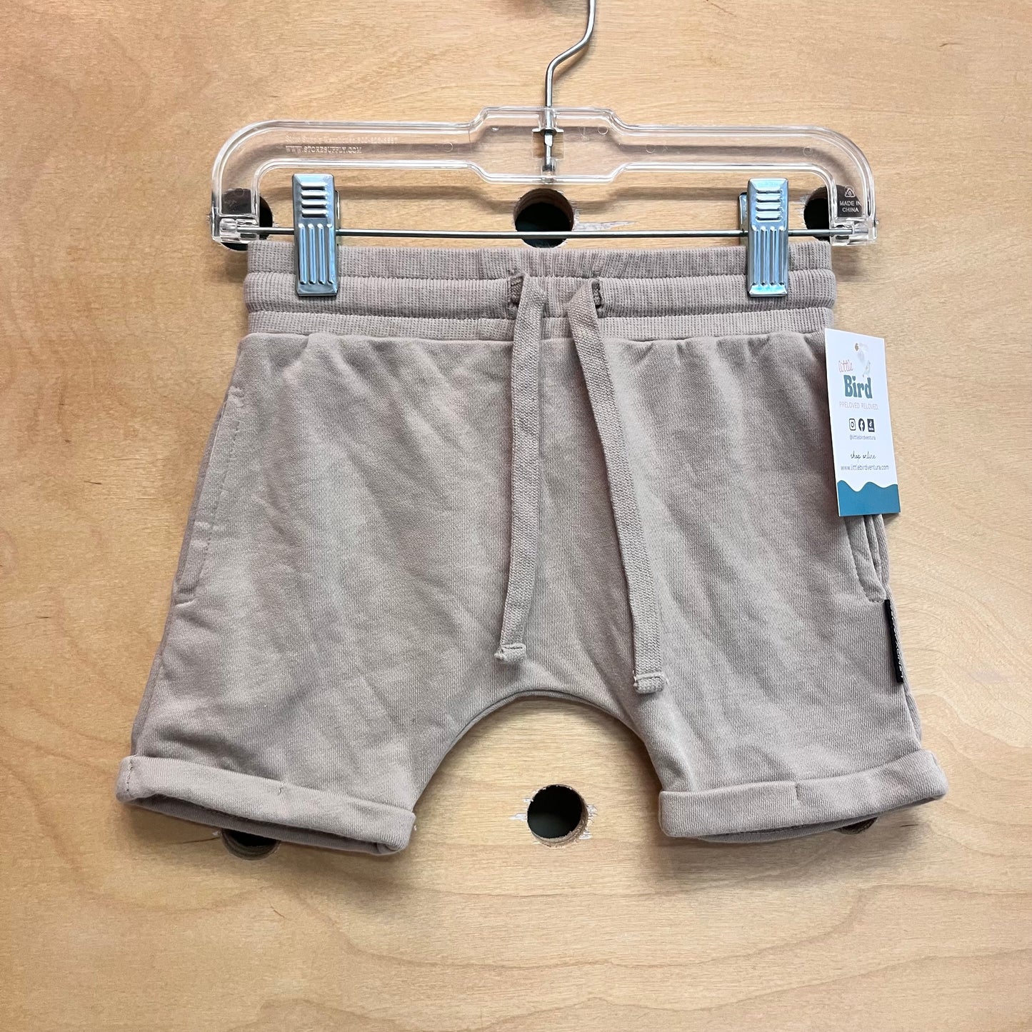 Beige Drawstring Soft Shorts
