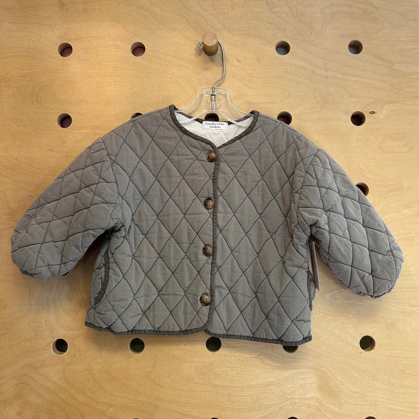 Grey Quilted Jacket