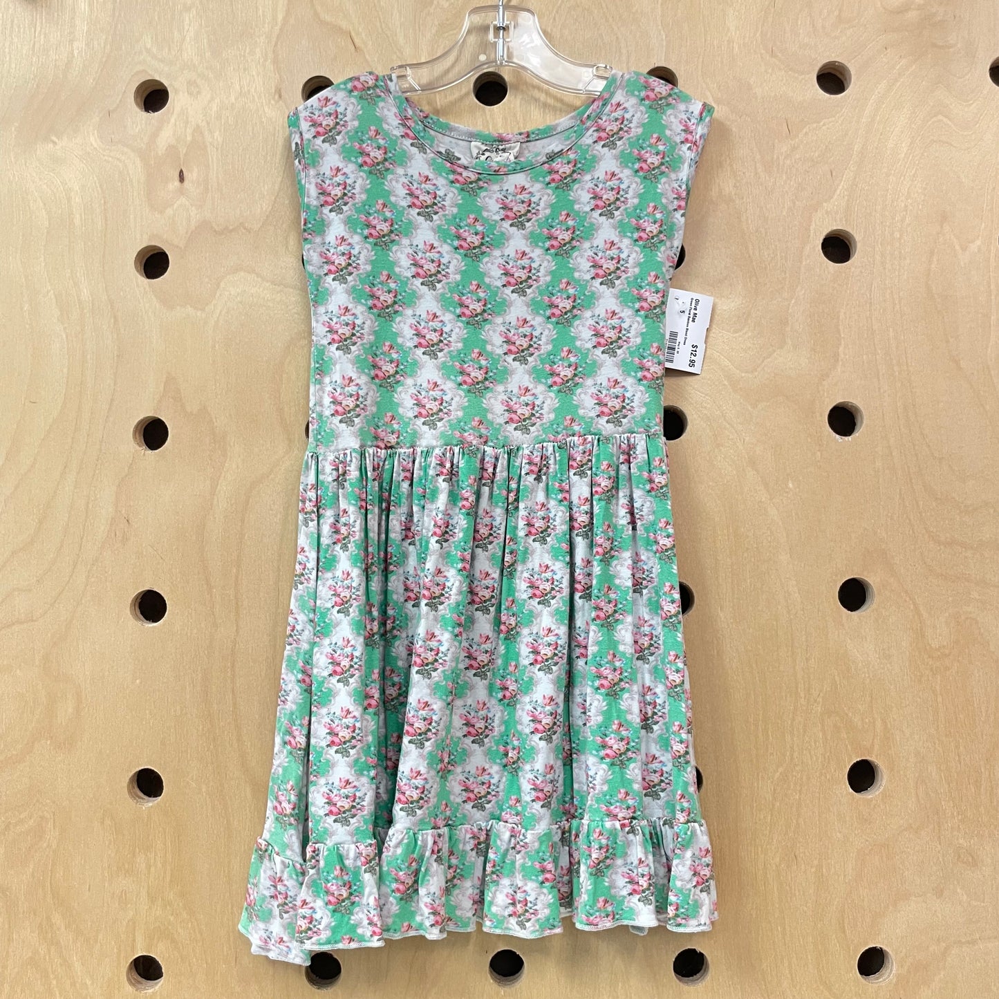 Green Floral Bamboo Blend Dress