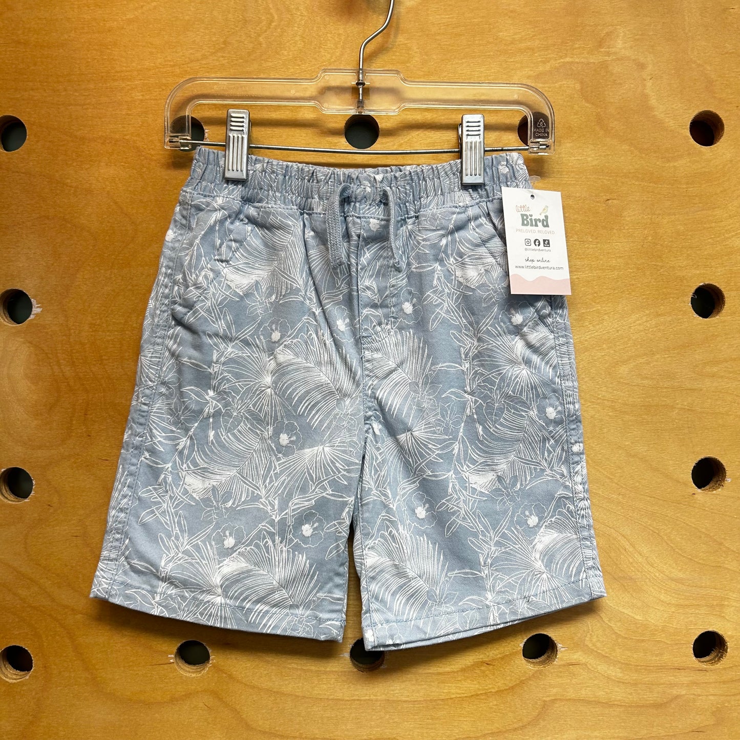 Blue/White Floral Pull On Shorts