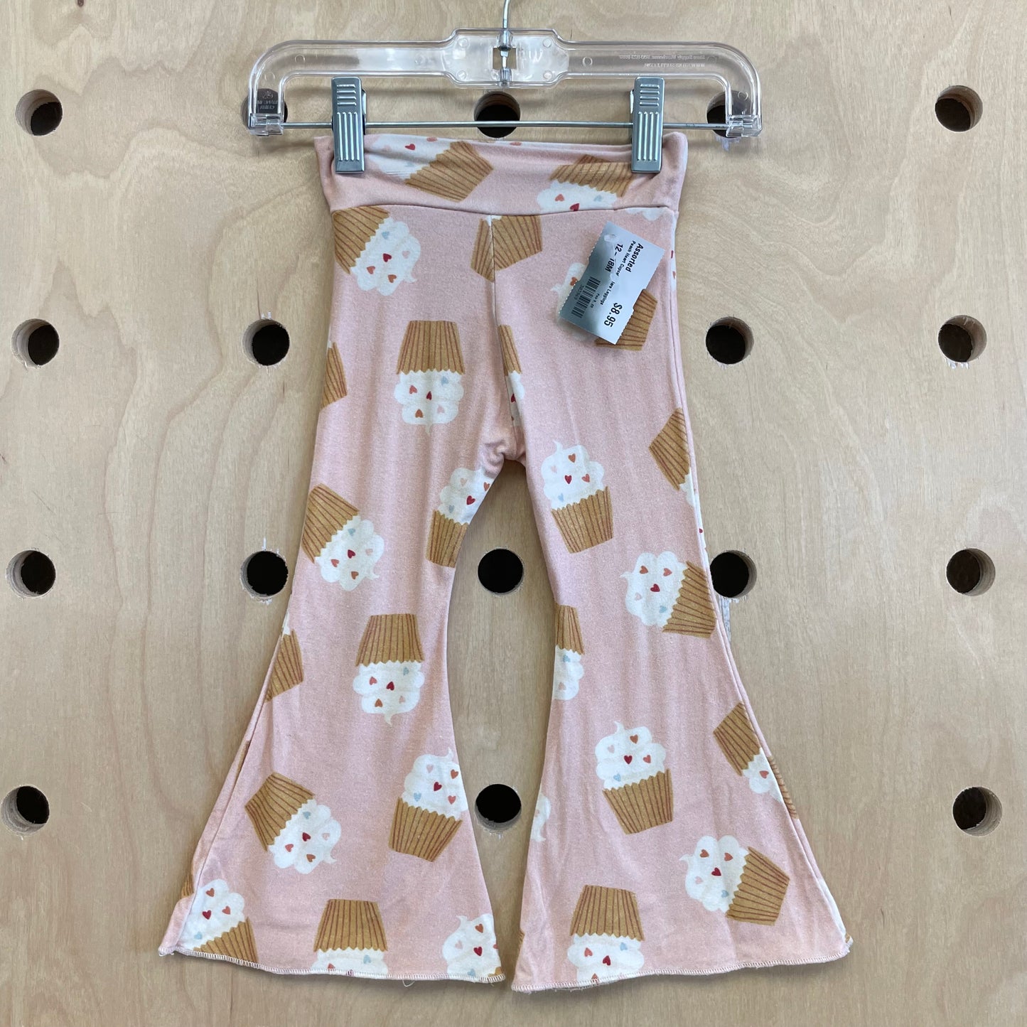 Peach Heart Cupcake Flare Leggings