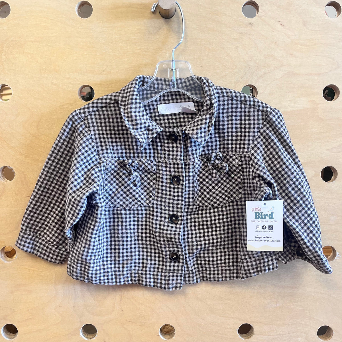 Tan/Brown Gingham Button Up Shirt