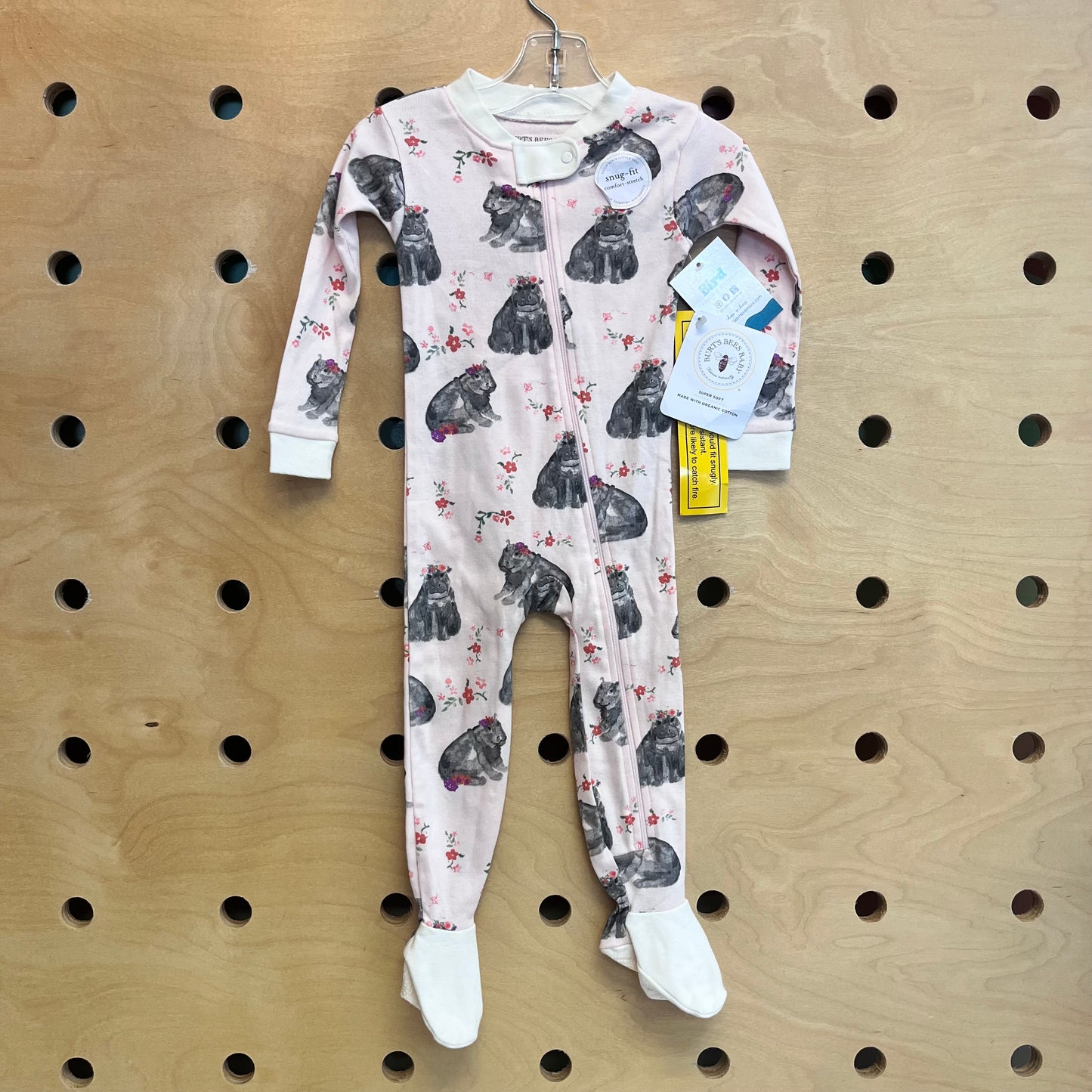 Organic Floral Hippos Footies NEW!