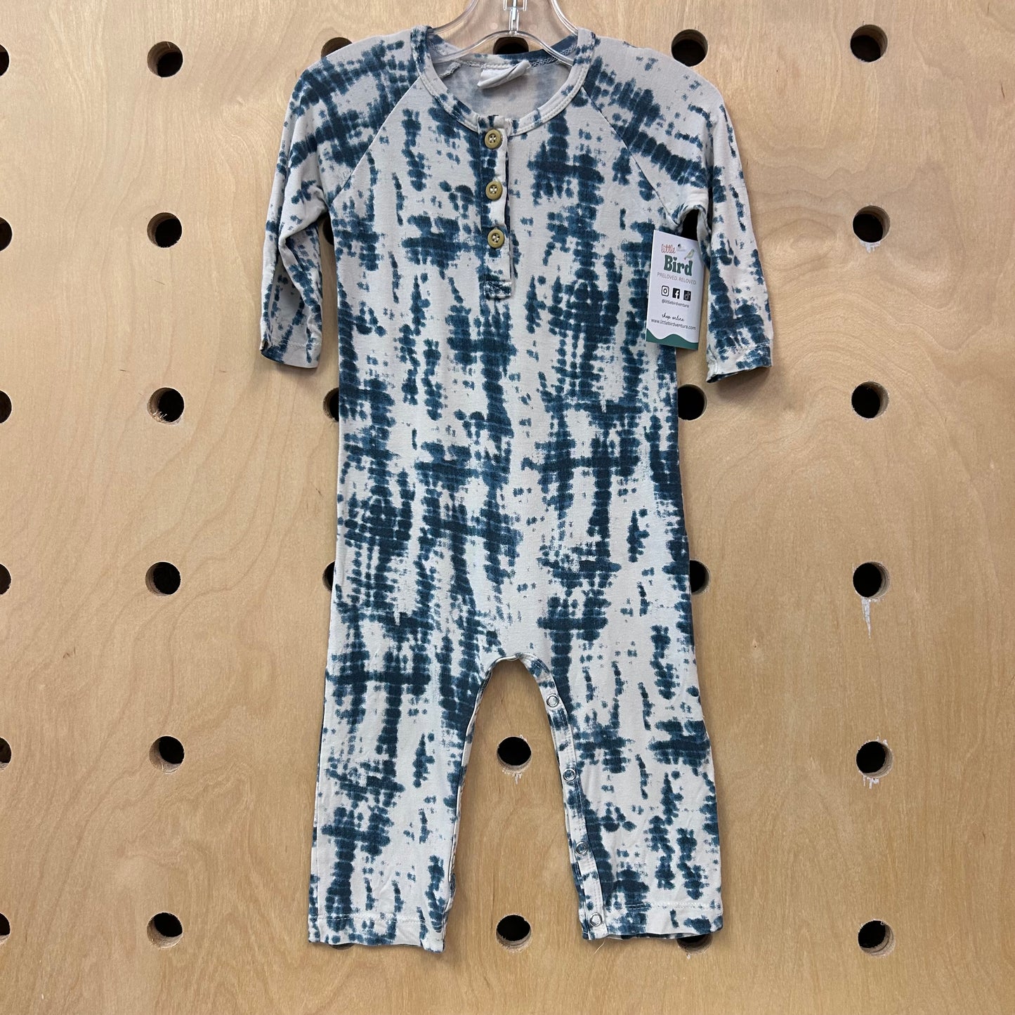 Blue Tie Dye Bamboo Romper