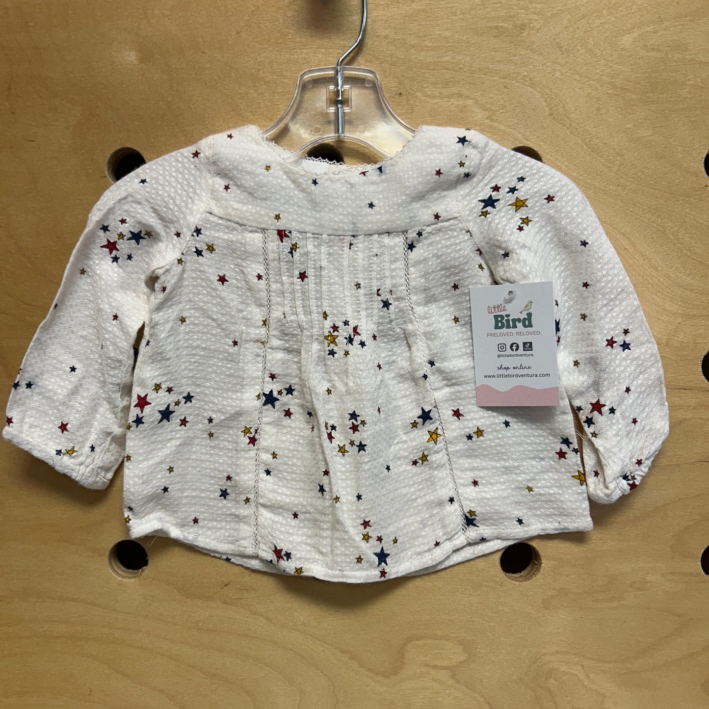 White Stars Long Sleeve Top