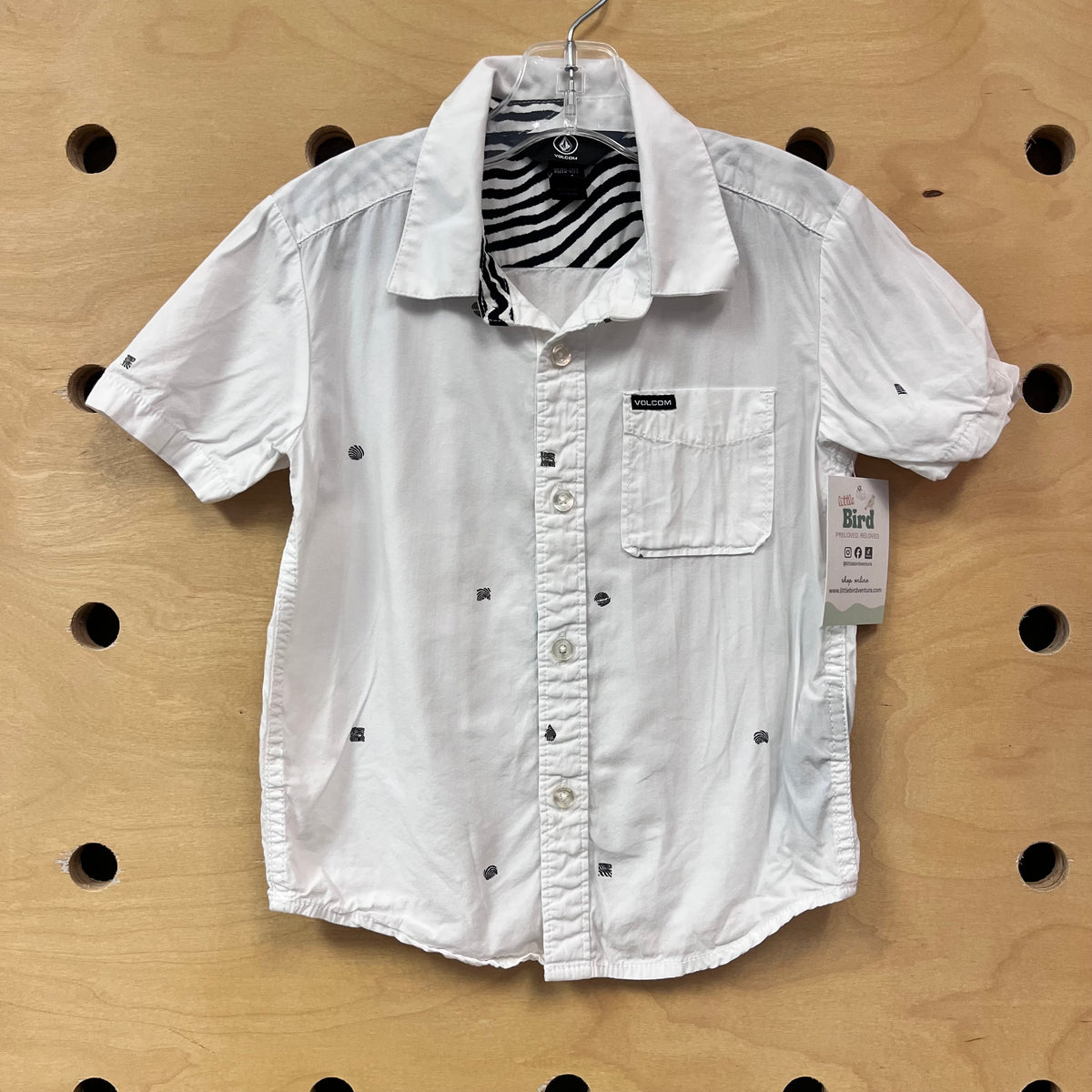White & Black Button Up