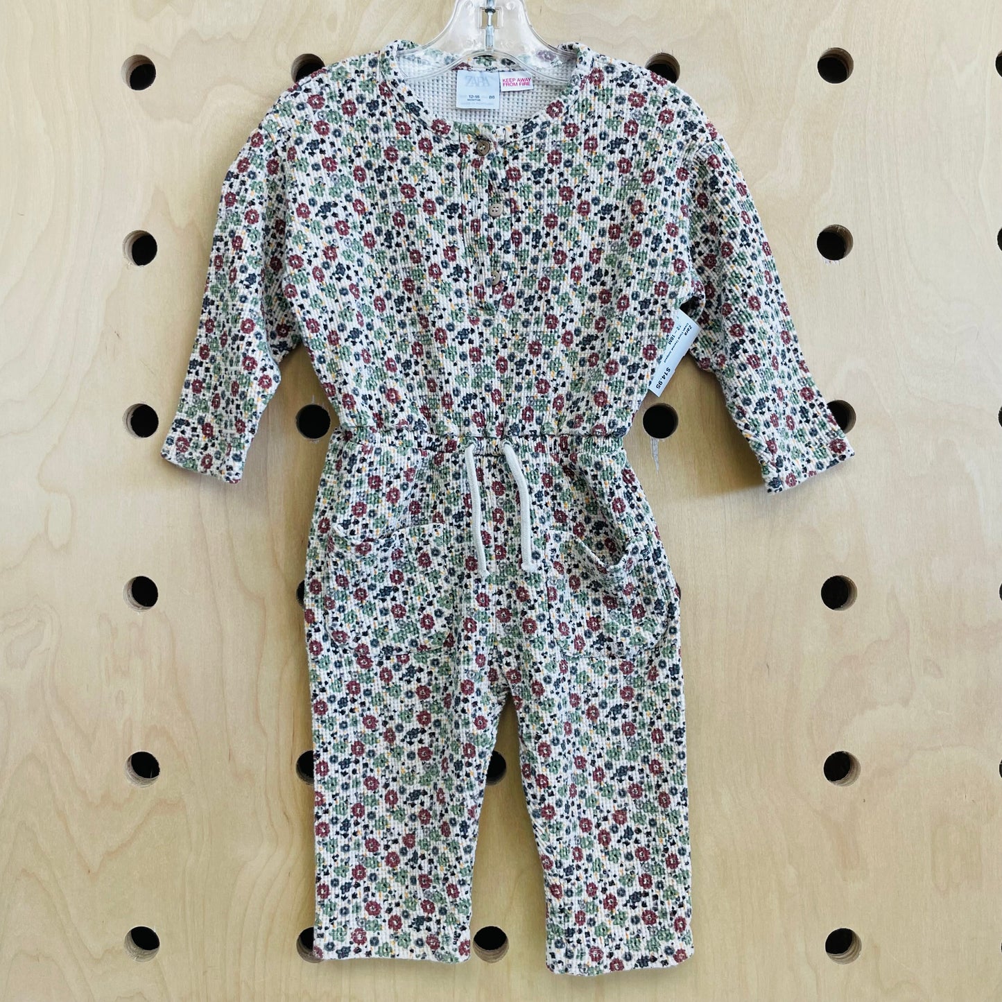 Cream Floral Thermal Jumpsuit
