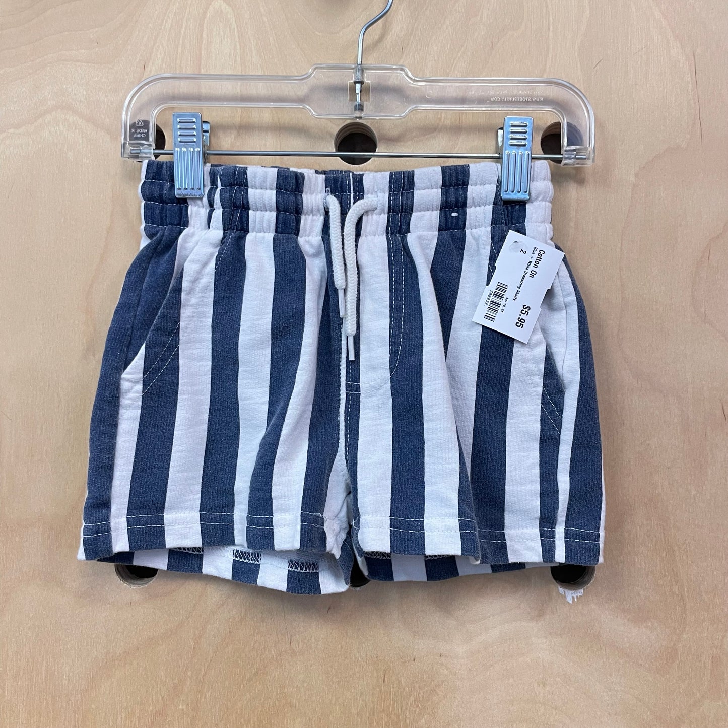 Blue + White Drawstring Shorts