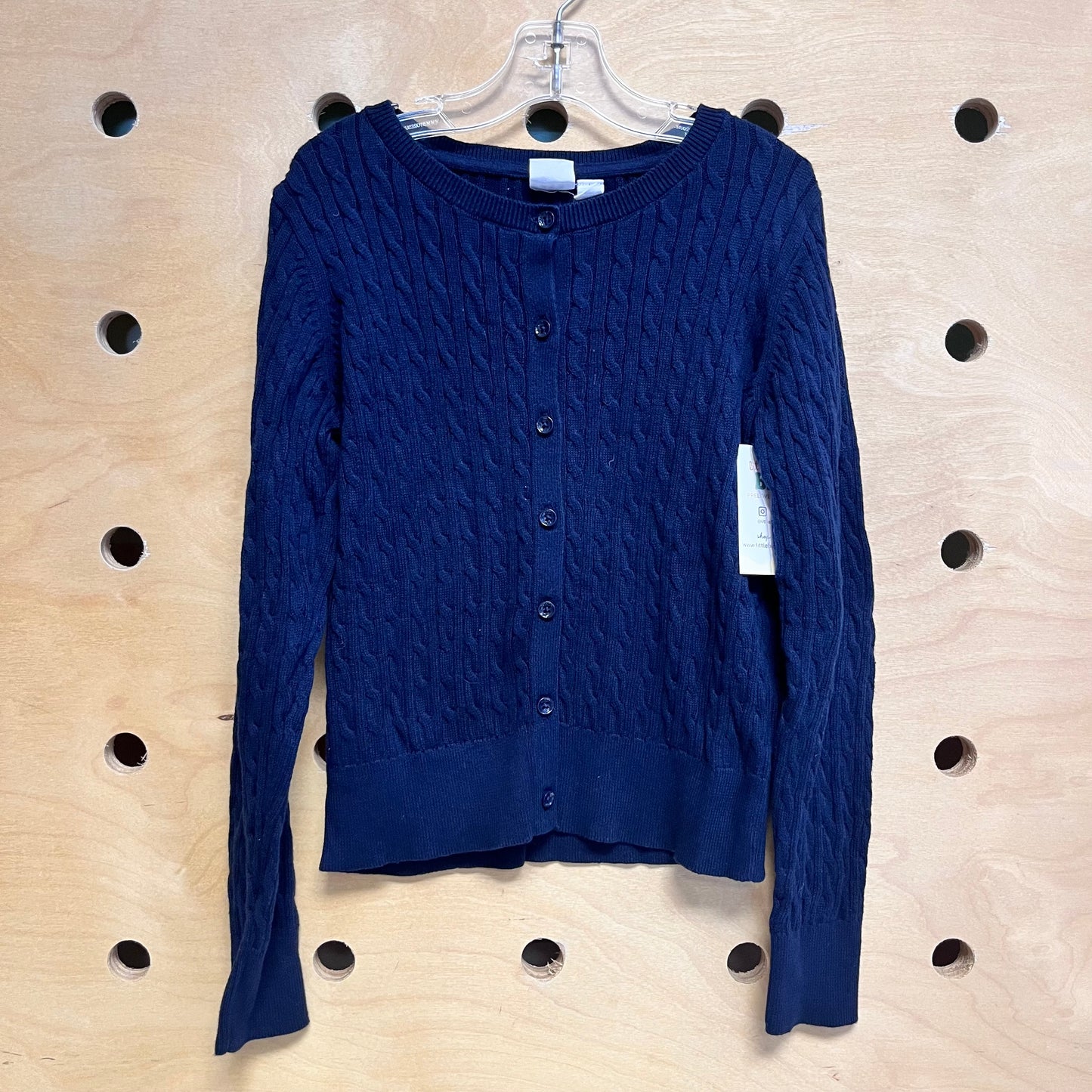 Navy Knit Button Cardigan