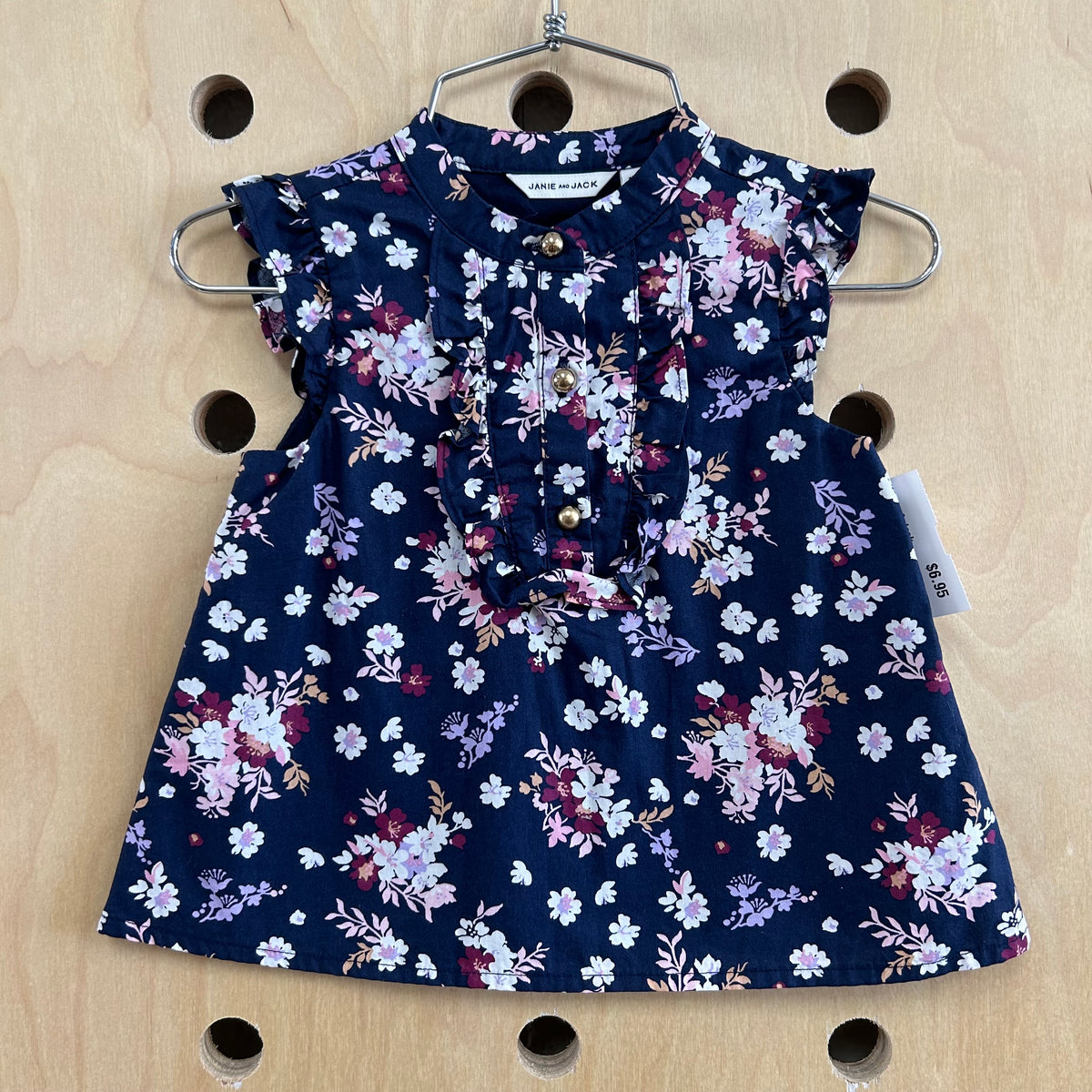 Blue Floral Sleeveless Tank
