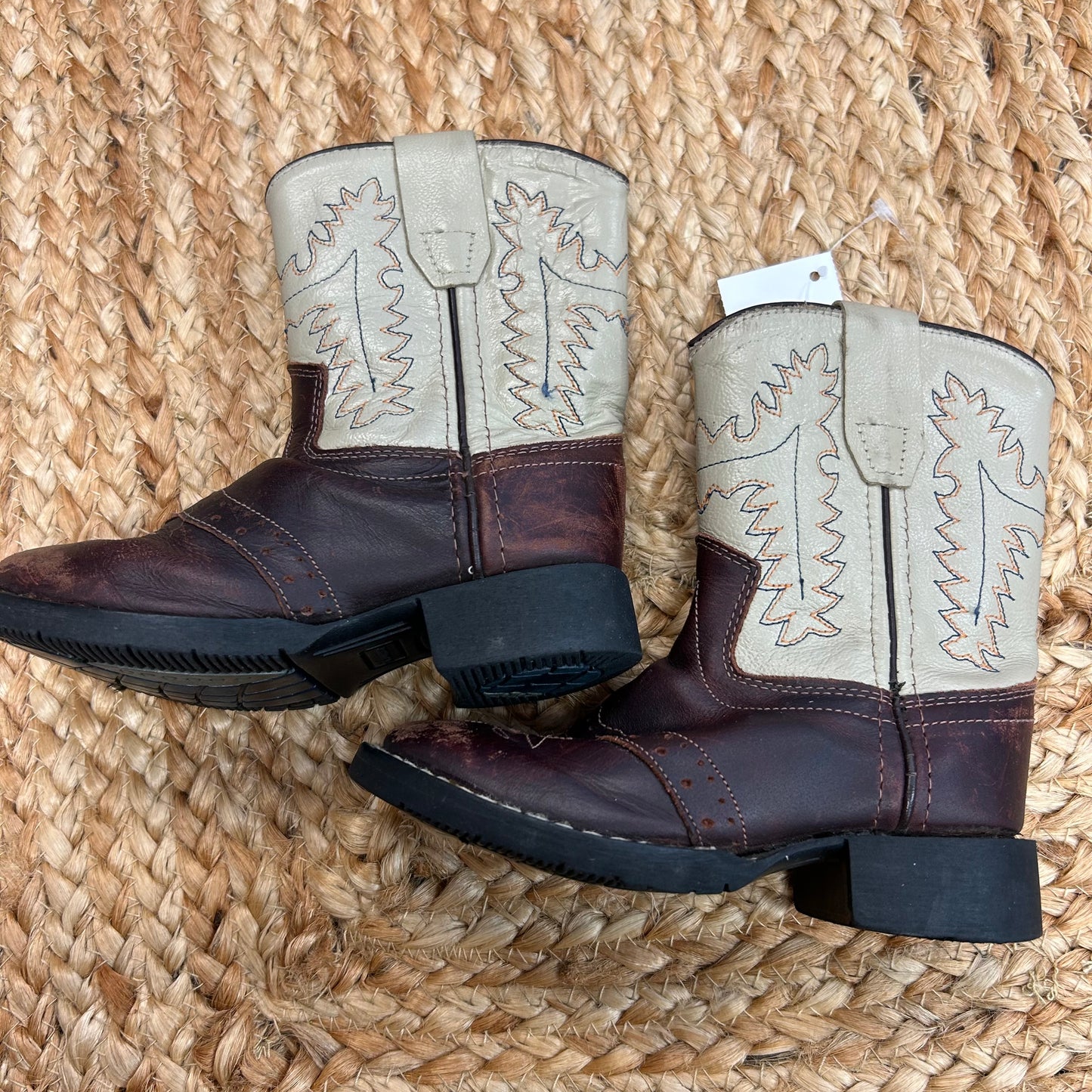 Brown & Beige Cowboy Boots