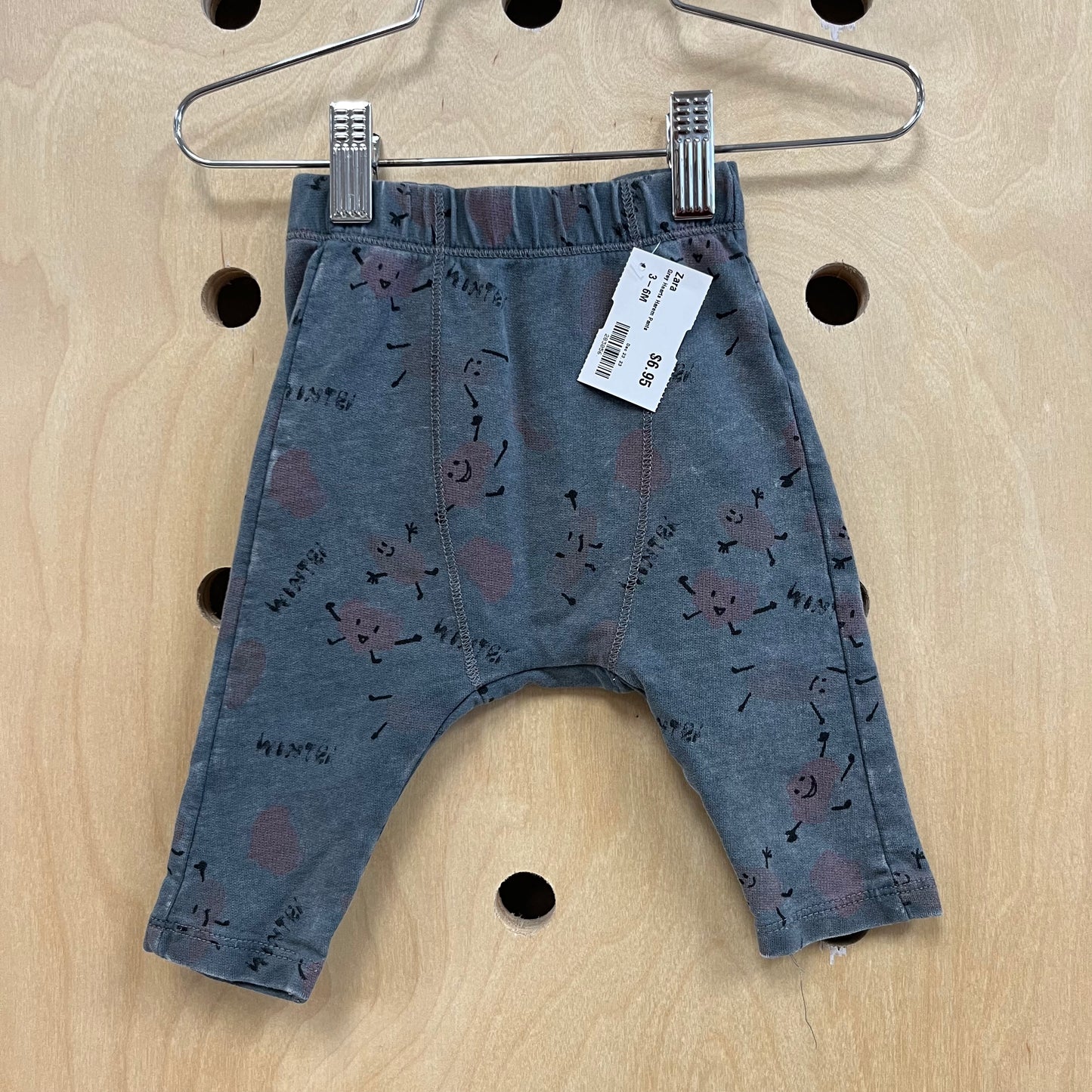 Grey Hearts Harem Pants