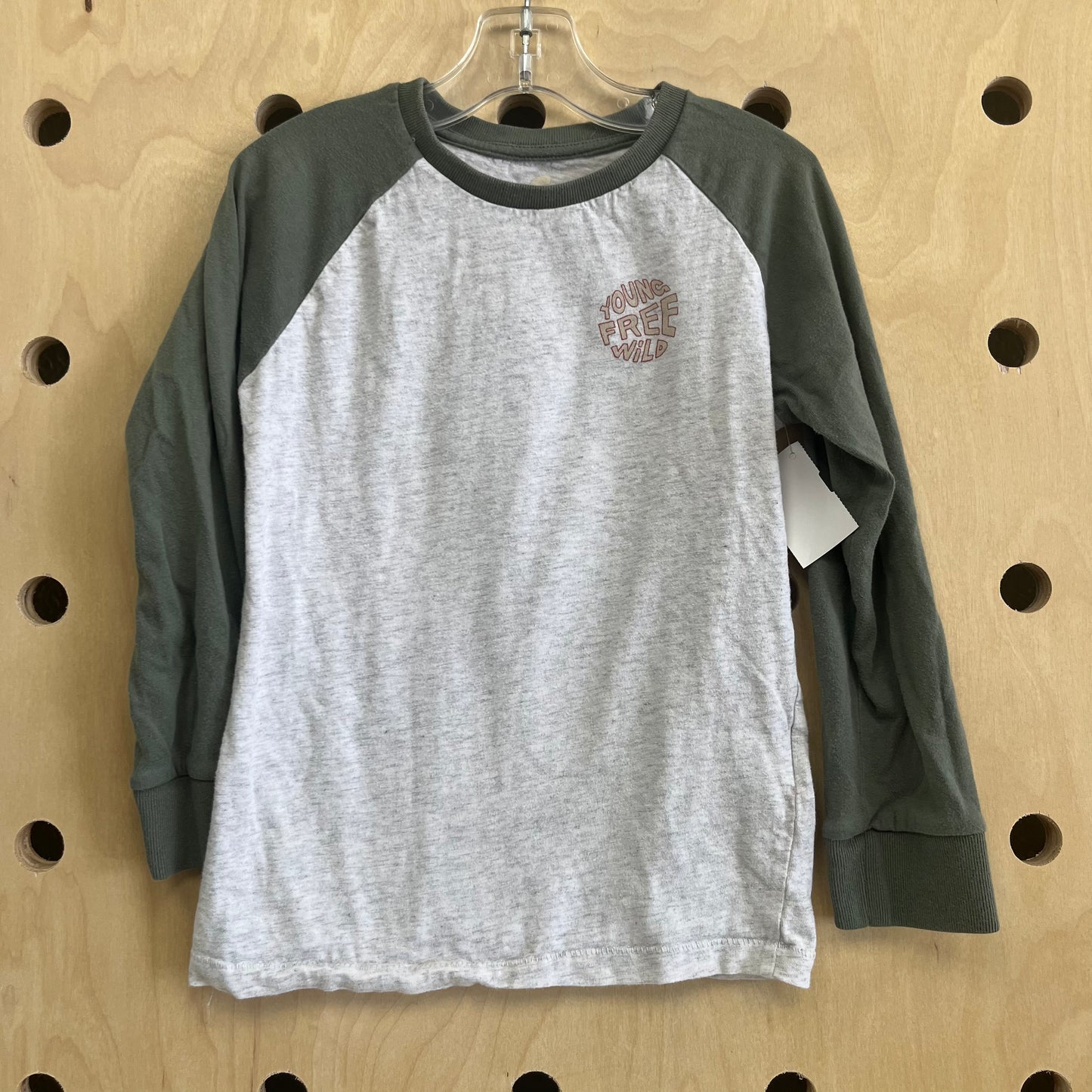 Green & Grey Young Free Wild Baseball Tee