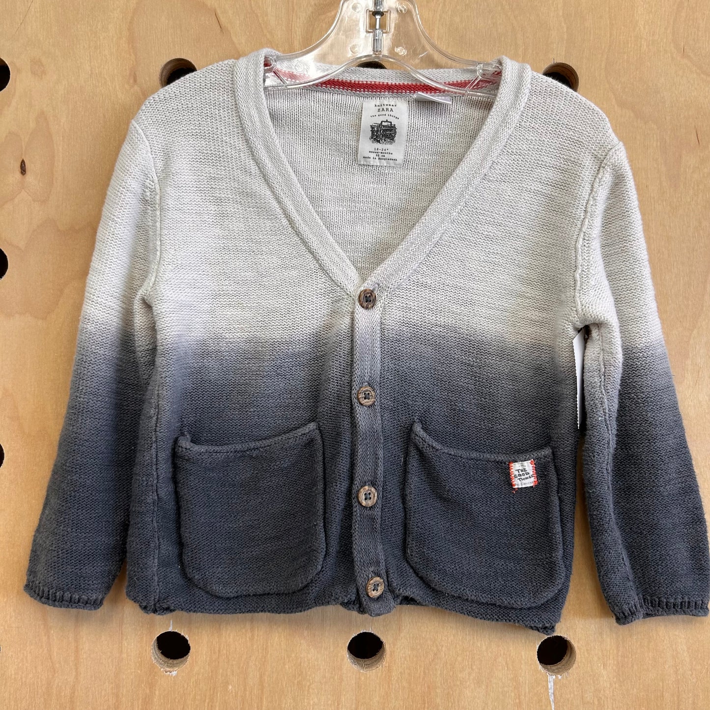 Grey + White Dip Dye Cardigan