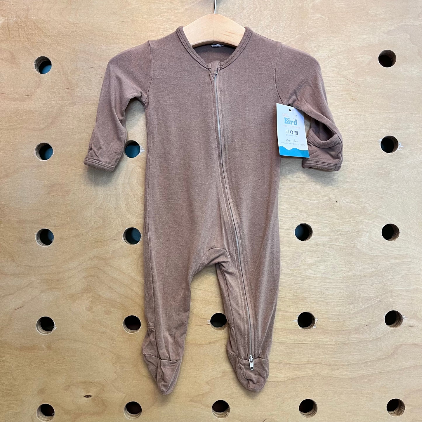 Brown Bamboo 2-Way Zip Footies
