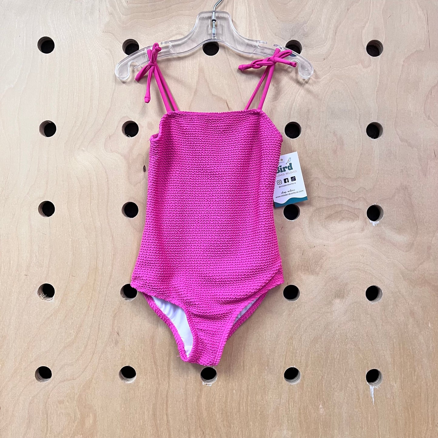 Pink Textured Swimsuit
