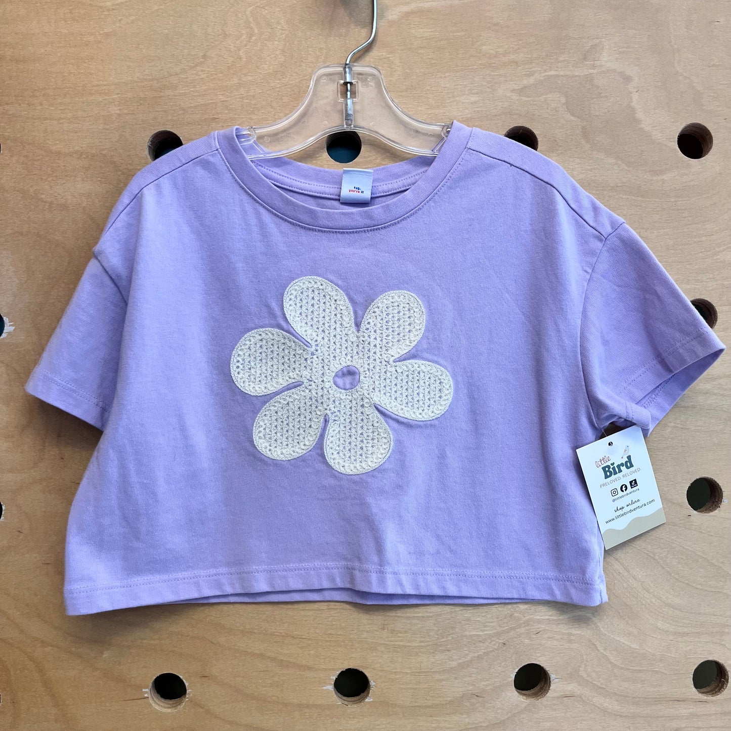 Lavender Daisy Patch Crop Tee