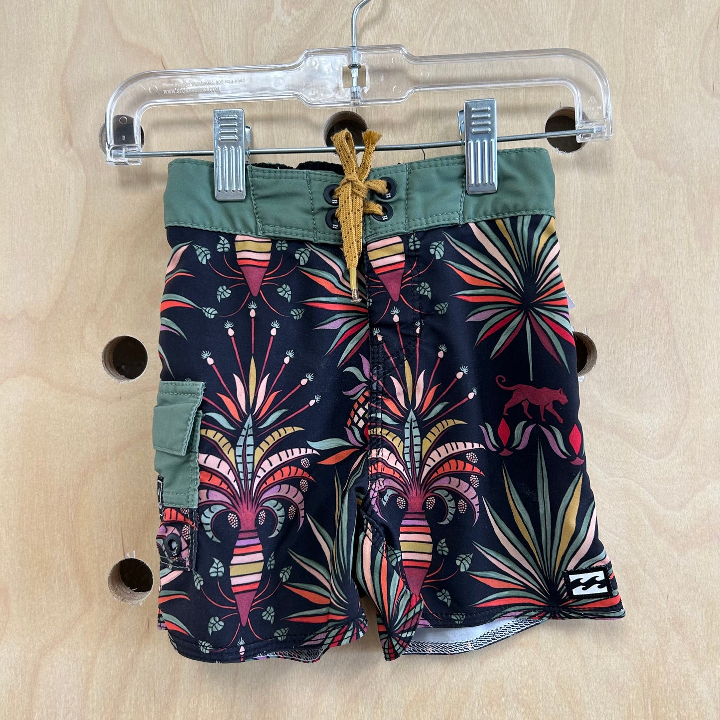 Green Floral Swim Trunks