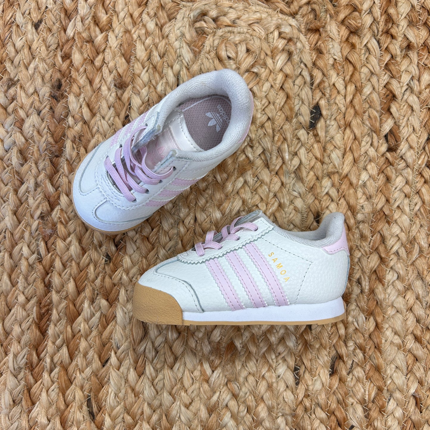 White Pink Striped Samoa Shoes