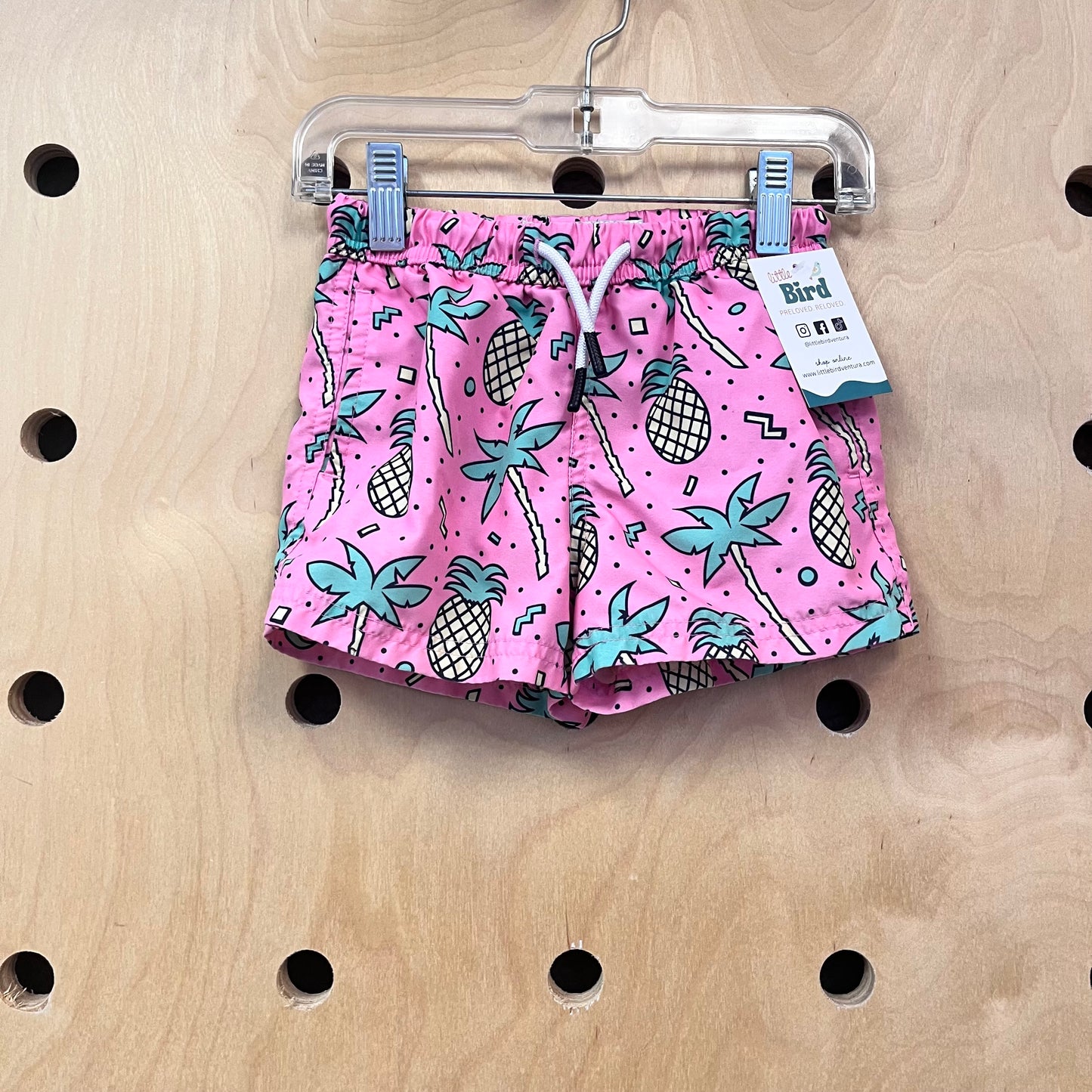 Pink Pinepple Swim Trunks