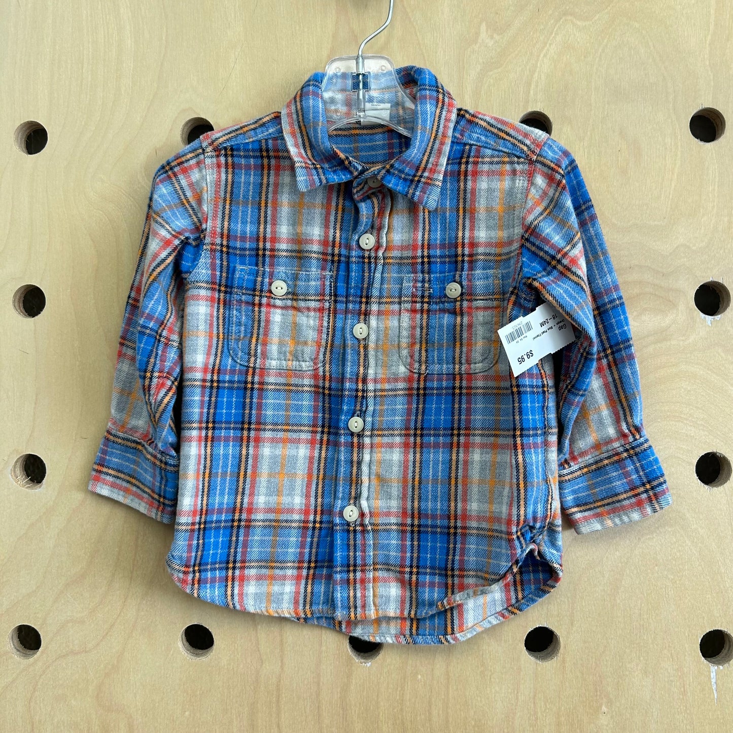 Orange + Blue Plaid Flannel