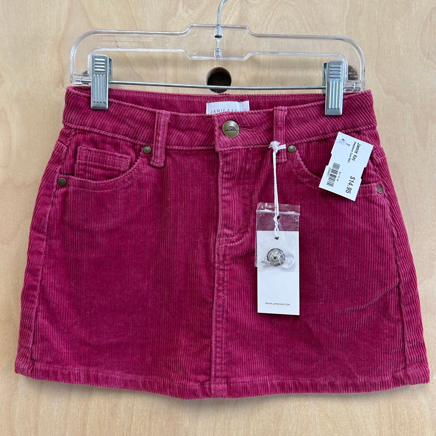 Raspberry Cord Skirt