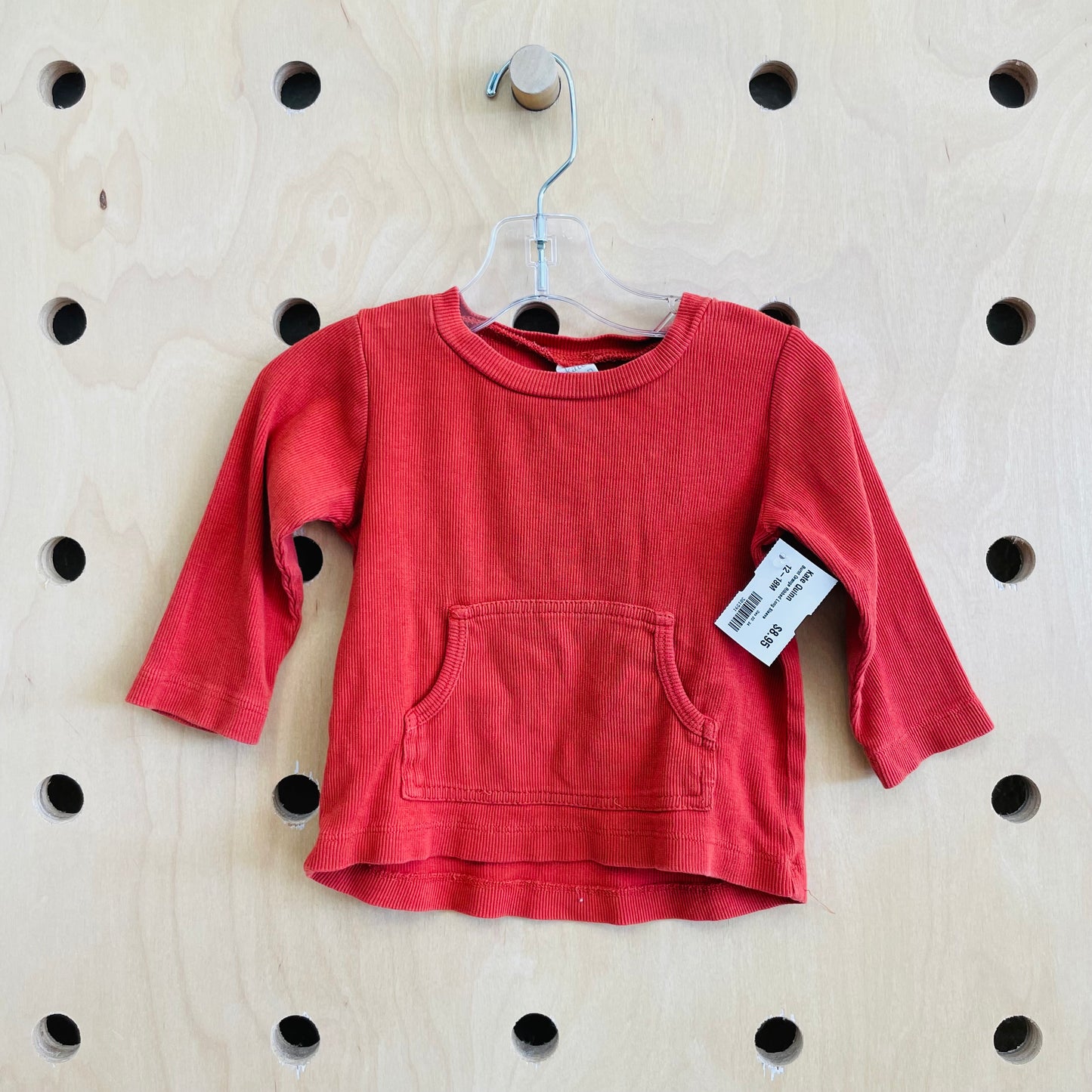 Burnt Orange Ribbed Long Sleeve