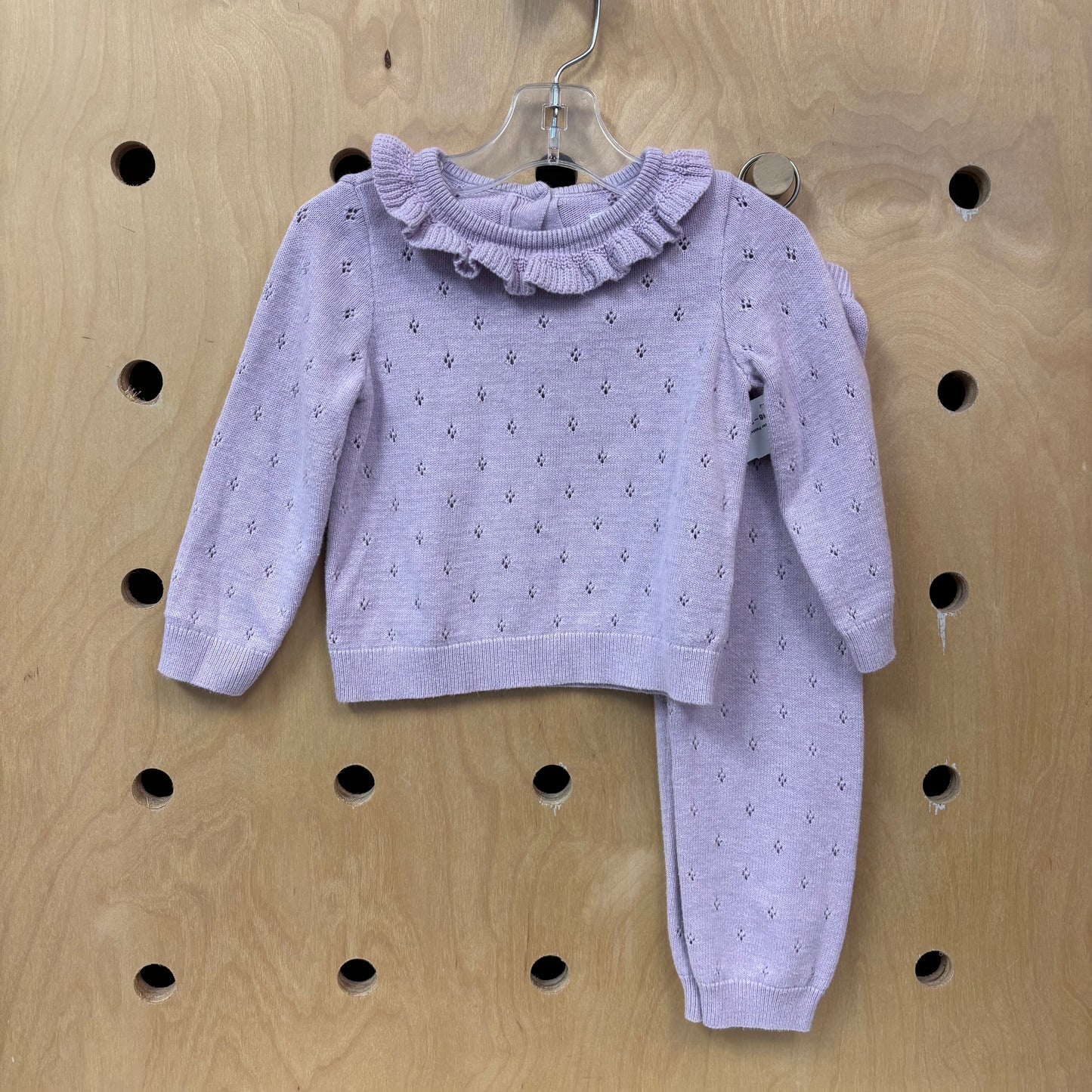 Lavender Pointelle Knit Outfit