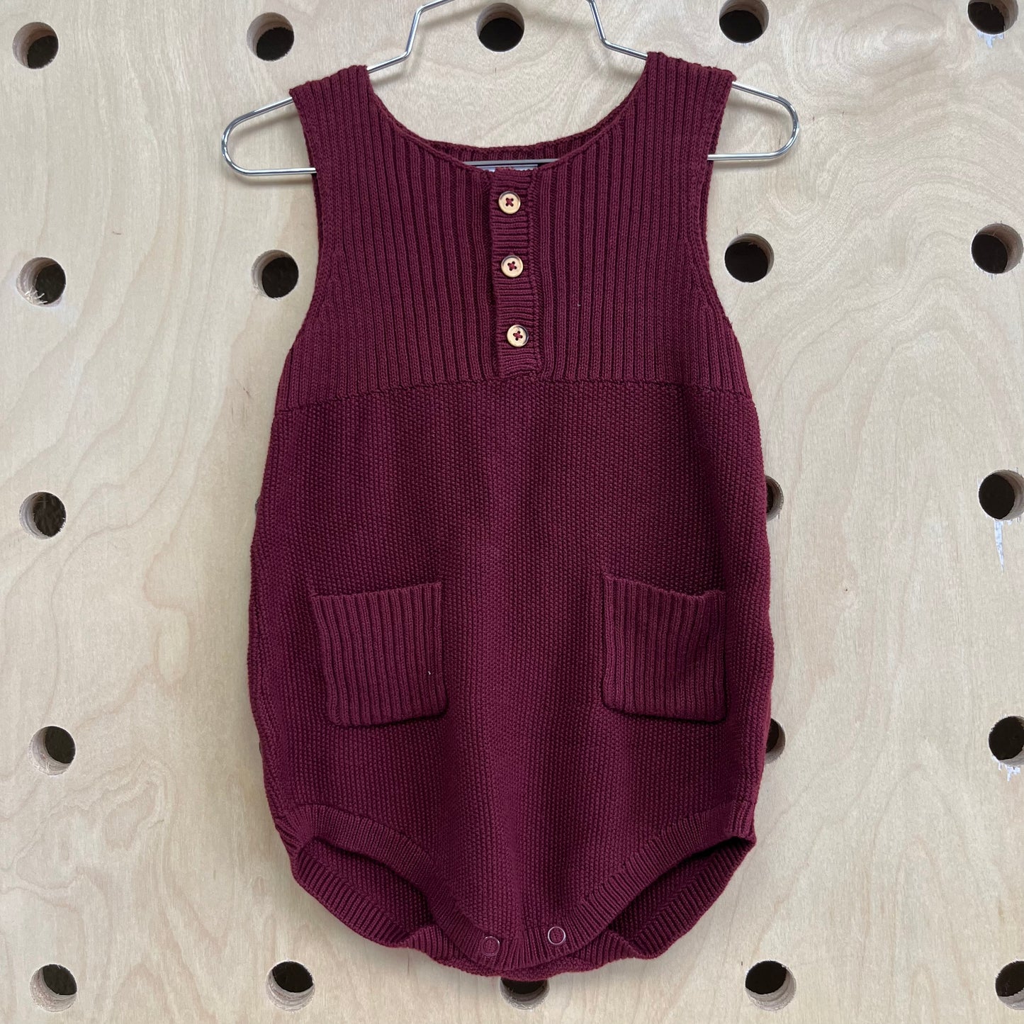 Maroon Knit Romper